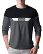 EYEBOGLER Mens Round Neck Regular Fit Colorblocked Full Sleeves T-Shirt