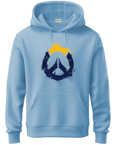 ADRO Mens Cotton Neck Hooded Sweatshirt (H24-M-PC-SK_Sky Blue