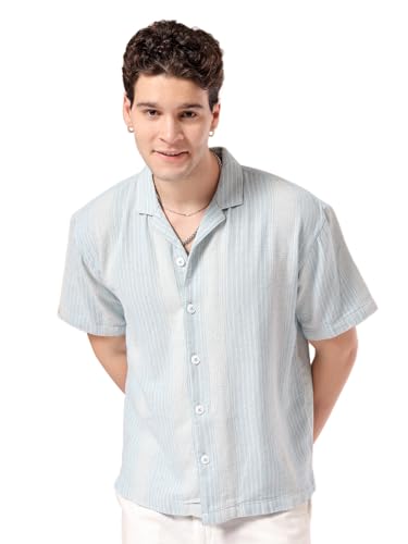 The Indian Garage Co MenS Relaxed Fit Shirt (0923-Shmkrs-05-01_Ice Blue