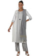 Libas Womens Printed Cotton Blend Straight Kurta With Trousers And Dupatta