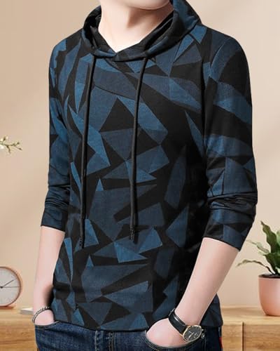 Noble Monk MenS Regular Fit T-Shirt (T410-Bllafb_Black Light Air Force Blue