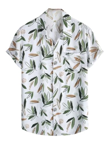 OM SAI LATEST CREATION Shirt for Men || Rayon Shirts for Men || Tropical Leaf Printed Short Sleeve & Spread Collar Shirts for Bo