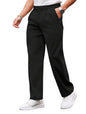 SMOWKLY Mens Poly-Lycra Premium Stretch Waist Dress Pants || Wrinkle Free, 4 Pockets, Tailored Straight Leg || Golfers Style C