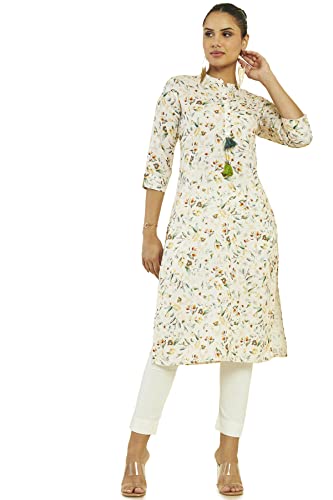 Soch Women Off-White Linen Printed Kurta