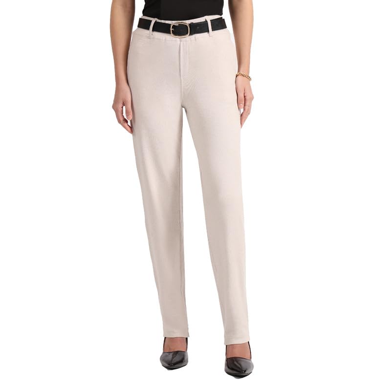BlissClub Work-to-Wine Twill Straight Pants -Tall Above 55, Twill Pattern, Cotton Pants, Breathable and Stretchy