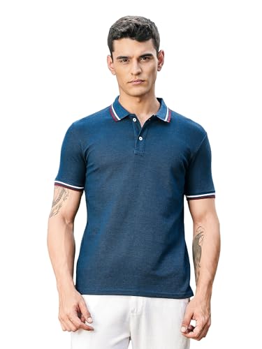 Thomas Scott Mens | Solid | Knitted | Polyster Blend | Knitted | Polo | Ribbed Sleeve | Short Sleeve | Tshirt for Men (TSSMPT06
