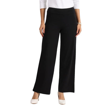 BlissClub AM:PM Cotton Wide Leg Pants - Lite,Tall Above 55, Cotton Pants, Wide Waistband, Slit at Hem, Side Pockets