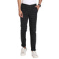 Turtle Men Cotton Stretch Black Checkered Narrow Fit Flat Front Casual Trouser