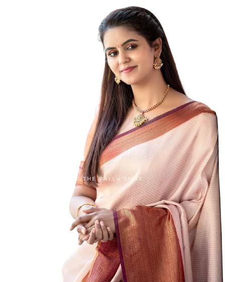 Flosive Ayn WomenS Present Banarasi Soft Lichi Silk Saree Beautiful Jacquard Rich Pallu Design Work 4501 Zari Woven Kanjivaram