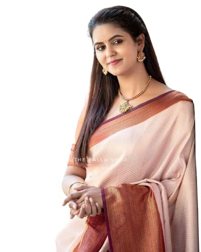 Flosive Ayn WomenS Present Banarasi Soft Lichi Silk Saree Beautiful Jacquard Rich Pallu Design Work 4501 Zari Woven Kanjivaram