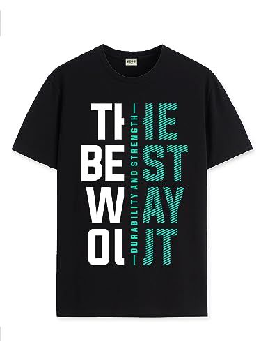 ADRO Motivational Quote Printed T-Shirt for Men - 100% Cotton, Regular Fit, Soft Breathable Fabric. (RN23-M-BEST-BL_Black_XL)