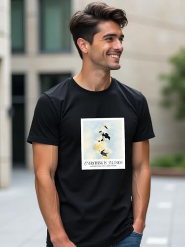 Nobero MenS Graphic Printed Regular Fit T-Shirt (1M-Twts-C1163-Pbl_Black