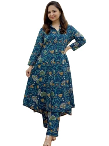 GRECIILOOKS Women Rayon W1836&TR893 Regular Fit Co Ord Sets (Blue, X-Large)