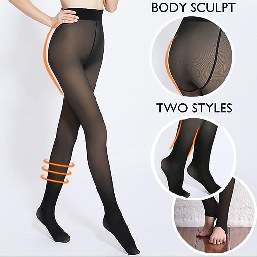 Digital Shopee Velvet Touch Thermal Tights For Women - Ultimate Warm Fleece Leggings For Women, Thermal Winter Fake Translucent