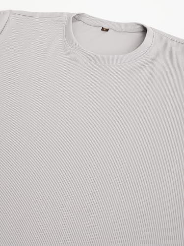 LookMark Mens Crepe Blend Solid Pattern Pajama & T-Shirt Set, Short Sleeve, Round Neck, Drawstring, Pocketed Elegance (AZ-LM-P1