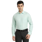 Turtle Men 100% Cotton Mint Green Solid Slim Fit Formal Shirt