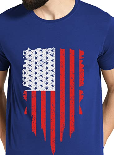 ADRO Men's USA Printed Cotton T-Shirt (RN22-2-USS-RB_Royal Blue)