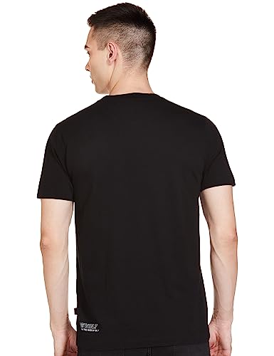REVOLT Solid Slim Fit Men's Casual Round Neck 100% Cotton T-Shirt-Shoulder Print