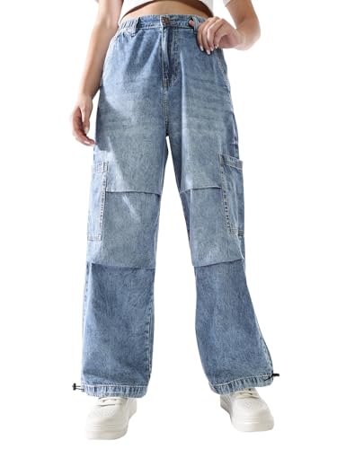 Hubberholme Women Washed Baggy High-Rise Casual Jeans