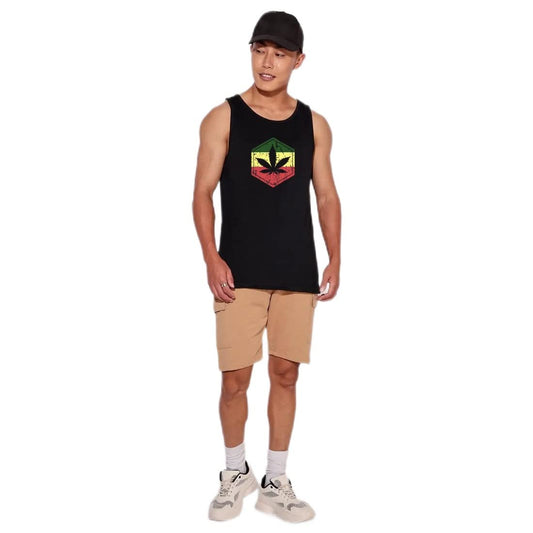 Bewakoof Mens Graphic Print Black Round Neck Sleeveless Vest