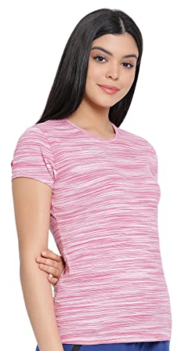 Lyra Pure Cotton Round Neck Space Dyeing T-Shirt For Women