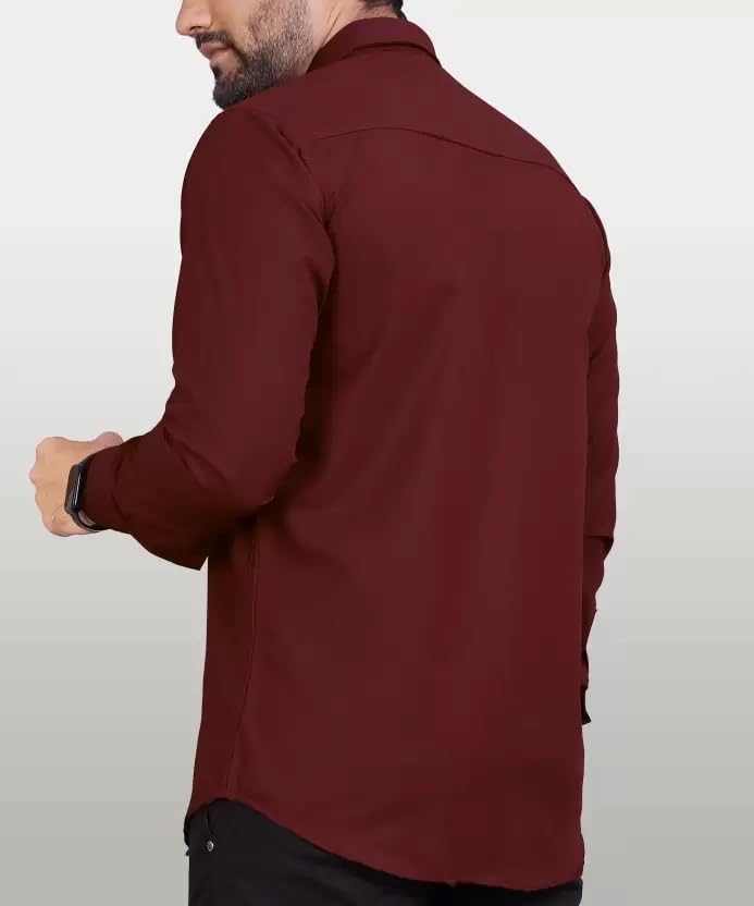 CB-COLEBROOK Mens Regular Fit Solid Soft Touch Cotton Casual Shirt with Pocket Design with Spread Collar & Full Sleeves (Availa