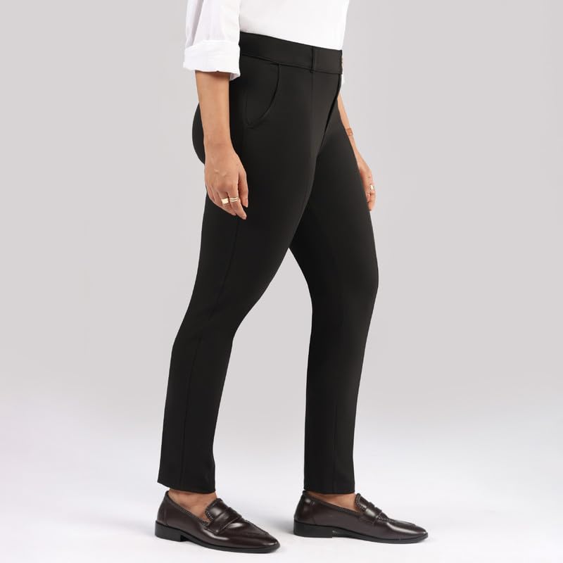 Blissclub Ultimate Cigarette Pants | 2 Pockets| Insanely Stretchy |Pintuck Designs