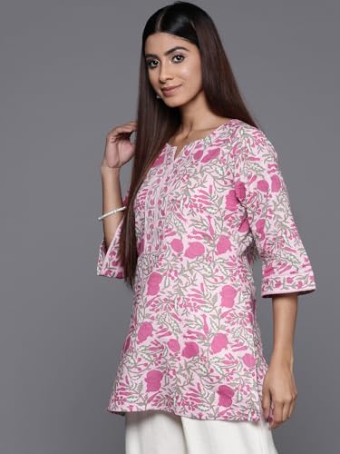 Libas WomenS Cotton Printed Straight Kurtis (29618C Pink