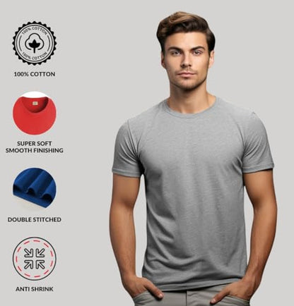 ADRO T Shirts Pack of 2 Mens Tshirts Cotton T Shirts for Men Tshirt T-Shirts Combo T Shirts Tshirts for Men Plain Solid Tshirts