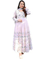 Pinkmint Muslin Anarkali Angrakha Printed Kurta & Soild Pant With Stylish Dupatta L Graceful Ethnic Gown Set For Festive Occasio