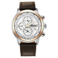 Titan Octane Quartz Chronograph With Date Silver Dial Brown Leather Strap Watch For Men - Nt90086Kl02