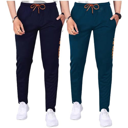 Tee Projekt Lycra Combo Soild & Zippered Pockets Style Regular Fit Track Pant for Men Jogger, Gym Wear, Yoga