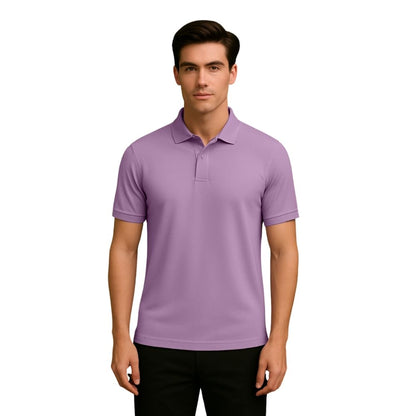 Nobero MenS Solid Regular Fit Polo Shirt (1M-Twpo-R0002-Bl_Mauve Mist
