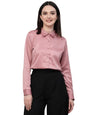 Style Quotient Women Solid Rose Satin Formal Shirt