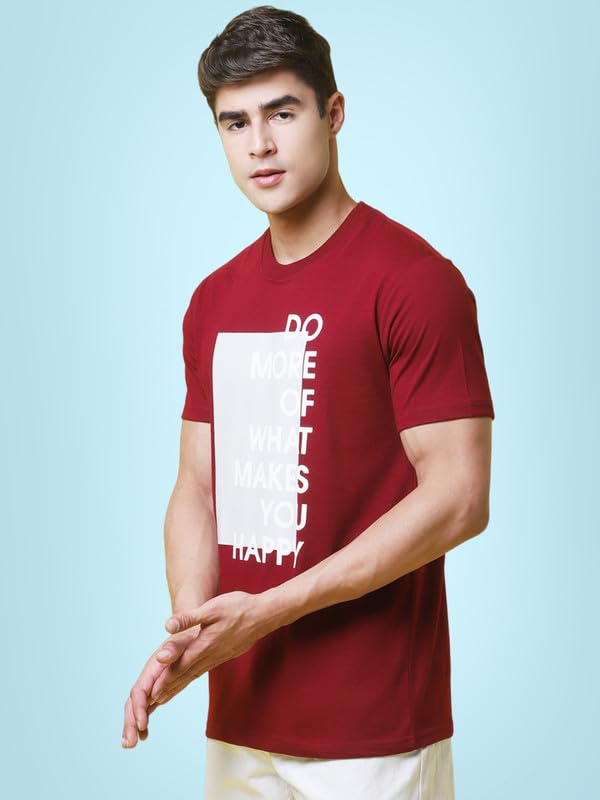 Pinkmint Combo T-Shirt For Men Cotton Blend Casual Half Sleeve T-Shirt L Active Wear L Regular Home T-Shirt (Pack Of 2) Maroon-Y