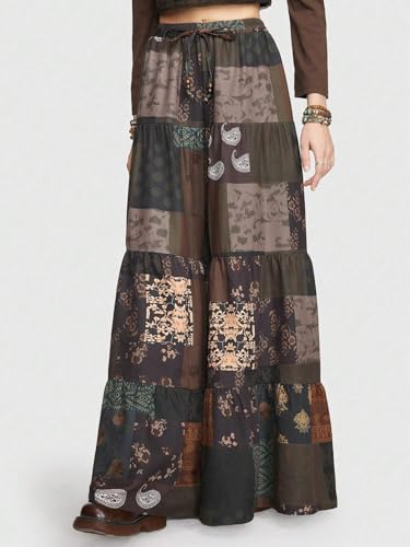 Greciilooks WomenS Boho Harem Pants  Printed Rayon Loose Fit Baggy Trousers With Elastic Waistband & Pockets | Casual Yoga & Lo
