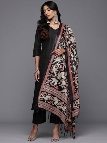 Varanga WomenS Cotton Blend Kurta Set (Frl_Vskd32857_Vardup2186_Black
