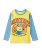 The Souled Store Official Minions : Varsity Boys Round Neck Multicolor Color Blocked Cotton Full Sleeve T-Shirts