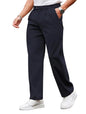 SMOWKLY Mens Poly-Lycra Premium Stretch Waist Dress Pants || Wrinkle Free, 4 Pockets, Tailored Straight Leg || Golfers Style C