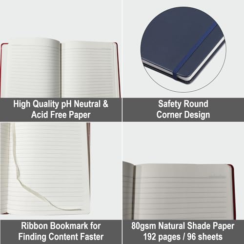 Anupam Fluct Premium Lined Journal Notebook 192 Pages 80Gsm A5 Ruled Notebook Matte Finish Pvc Cover Journal For Women Men, Dail