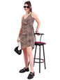 Ketch WomenS Polyester Fit And Flare Mini Dress (Khj6000294_Brown