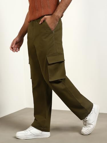 Nobero MenS Straight Sweatpants (1M-Bwcp-R0006-Bl_Military Green