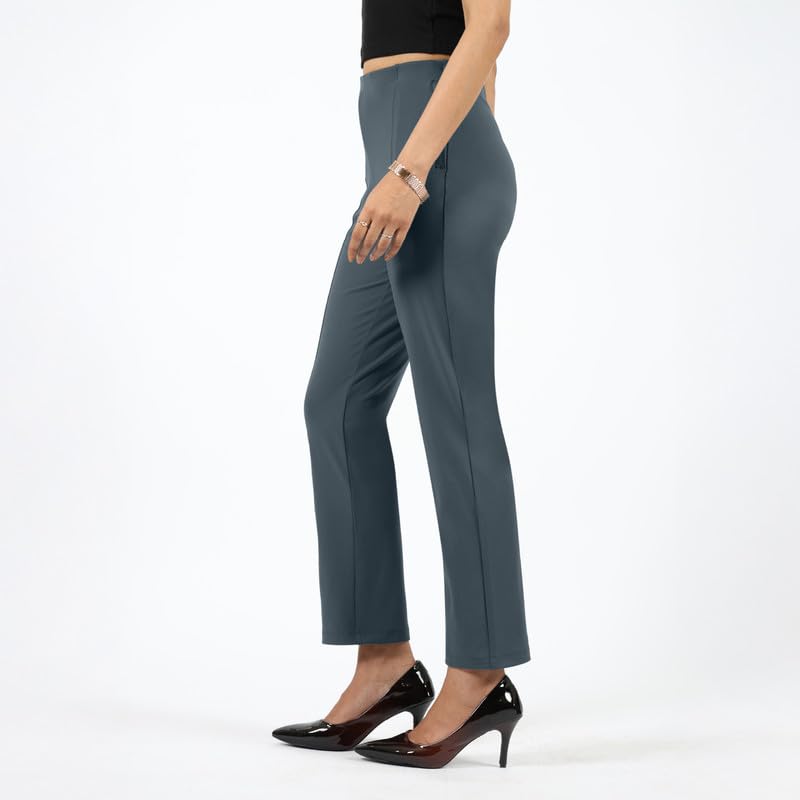 Blissclub Womens Straight Pants (Ultimatestraight_Graphite_Gowri Grey
