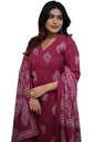 ANNI DESIGNER Women's Pure Cotton Hand Block Print Kurti Pant Dupatta Set for Women | Ethnic Suit Set |Printed Suit Set| Stylish Kurta Set|Soft Cotton Dress Set|3 Piece Kurta Set for Ladies