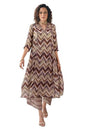 Toochki Dress For Women | Two Piece Dress For Women Long | Dress | Maxi Dress For Women | Dresses | Zig Zag Printed Dress | Cott