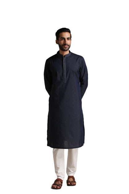 Manyavar Kurta Set For Men, Full Sleeves Mandarin Collar Ethnic MenS Kurta Set For Engagement, Wedding, Party Blended Cotton Pr