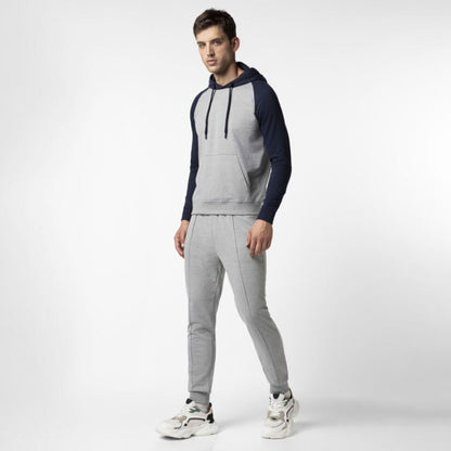 FYLTR Mens Casual Colourblock Raglan Hoodie with Drawstrings - Utility Pockets | Ribbed Hem & Cuff