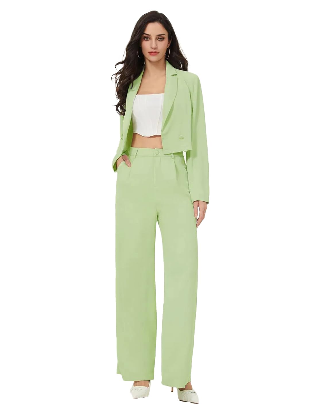 Kotty WomenS Co-Ords Solid Dress Set Sage Green