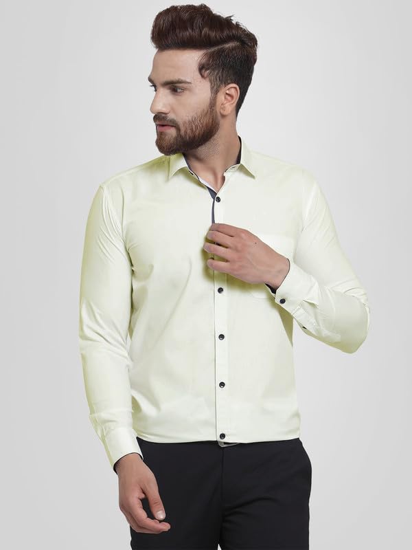 Pinkmint Mens Cotton Soild Full Sleeve Spread Collar Casual Combo Formal Shirt