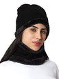 Weavers Villa Snow Proof Inside Fur Acro Wool Unisex Beanie Cap With Neck Warmer Set Knit Hat Thick Fleece Lined Winter Cap For